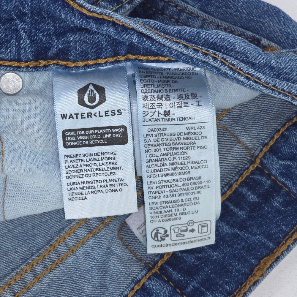 Levi's 511 Denim Jeans Mens 36x30 Faded Stretch Medium Wash Whiskers Distressed - Picture 5 of 16